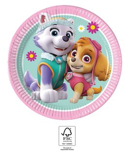 Paw Patrol Skye & Everest - Paper Plates 20 cm. FSC. - 93492