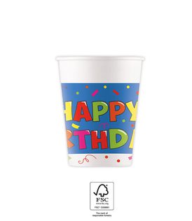 Kokliko Happy Birthday - Paper Cups 200 ml FSC. - 93513