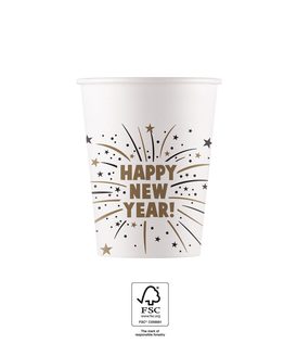 Decorata Happy New Year Flares - Paper Cups 200 ml FSC. - 93516