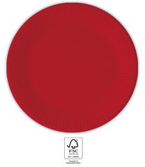 Decorata Solid Color - Red Paper Plates 20 cm. FSC. - 93527