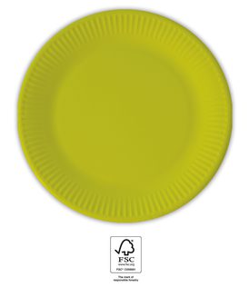 Decorata Solid Color - Light Green Paper Plates 20 cm. FSC. - 93529