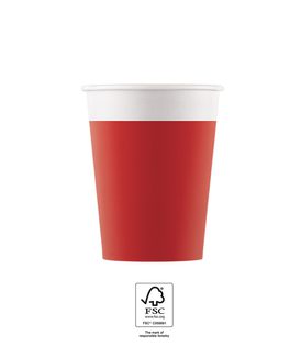Decorata Solid Color - Red Paper Cups 200 ml FSC. - 93540