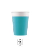 Decorata Solid Color - Turquoise Paper Cups 200 ml FSC. - 93541
