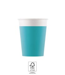 Decorata Solid Color - Turquoise Paper Cups 200 ml FSC. - 93541