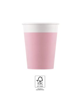 Decorata Solid Color - Pink Paper Cups 200 ml FSC. - 93543