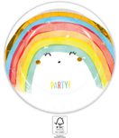 Decorata Rainbow Party - Paper Plates 23 cm. FSC. - 93561