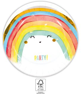 Decorata Rainbow Party - Paper Plates 23 cm. FSC. - 93561