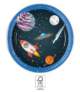 Decorata Rocket Space - Paper Plates 20 cm. FSC. - 93734