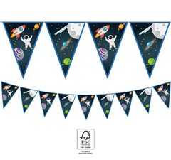 Decorata Rocket Space - Paper Triangle Flag Banner (9 flags) FSC. - 93739