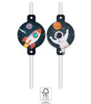 Decorata Rocket Space - Paper Drinking Straws 22 cm. FSC. - 93742