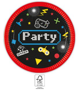 Decorata Gaming Party - Paper Plates 23 cm. FSC. - 93769