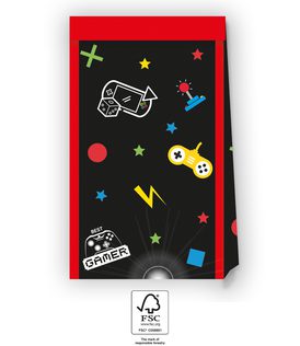 Decorata Gaming Party - Paper Party Bags 22 cm. FSC. - 93777
