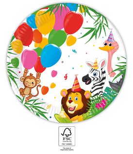 Decorata Jungle Balloons - Paper Plates 23 cm. FSC. - 93779