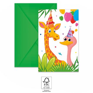 Decorata Jungle Balloons - Invitations & Envelopes FSC. - 93788