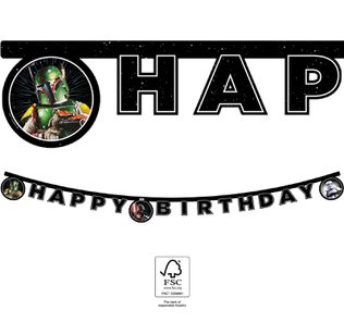 Star Wars Galaxy - "Happy Birthday" Paper Letter Banner 2 m. FSC. - 93884