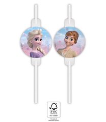 Frozen 2 Wind Spirit - Paper Drinking Straws 22 cm. FSC. - 94059