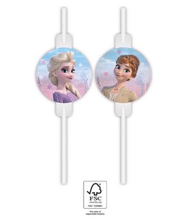 Frozen 2 Wind Spirit - Paper Drinking Straws 22 cm. FSC. - 94059