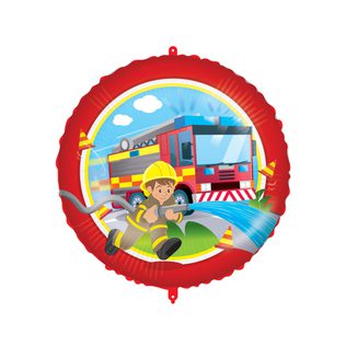 Decorated Foil Balloons - Fire fighters Round Foil Balloons 46 cm. - 94182