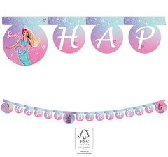 Barbie Fantasy - "Happy Birthday" Die-Cut Banner FSC - 95712