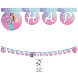 Barbie Fantasy - "Happy Birthday" Die-Cut Banner FSC - 95712