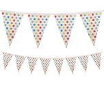 Decorata Multiwater Color Dots - Reusable Triangle Party Flag Banner - 94607