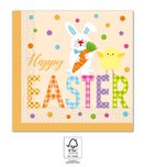 Decorata Seasonal Napkin Designs - FSC 3-Ply Paper Napkins 33x33cm Happy Easter Animals - 94871