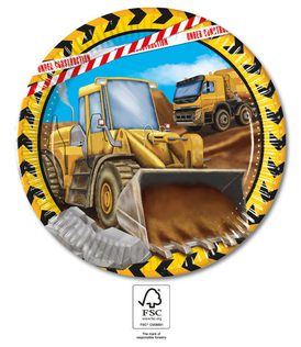 Decorata Construction - Paper Plates 23 cm. FSC - 95467