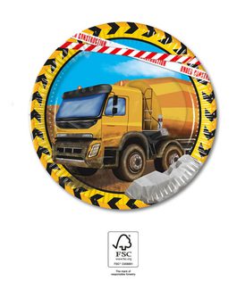 Decorata Construction - Paper Plates 20 cm. FSC - 95468