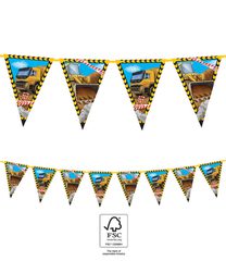 Decorata Construction - Paper Triangle Flag Banner (9 flags) FSC - 95473