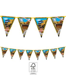 Decorata Construction - Paper Triangle Flag Banner (9 flags) FSC - 95473