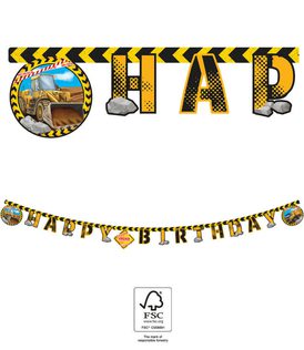 Decorata Construction - "Happy Birthday" Die-Cut Banner 2 m. FSC - 95474