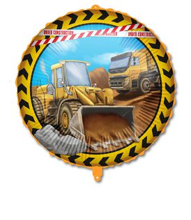 Decorata Construction - Round Foil Balloon 46 cm. - 95478
