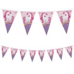 Decorata Unicorn Rainbow Colors - Reusable Textile Triangle Party Flag Banner - 95570