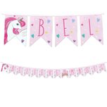 Decorata Unicorn Rainbow Colors - Reusable Textile Party Letter Banner - 95571