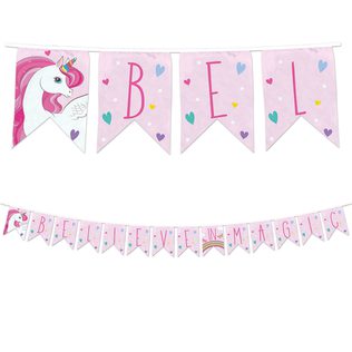 Decorata Unicorn Rainbow Colors - Reusable Textile Party Letter Banner - 95571