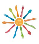 Decorata Rainbow Party - Reusable Cutlery Party Set (4 spoons-4 forks-4 knives) in 4 different colors. - 95718
