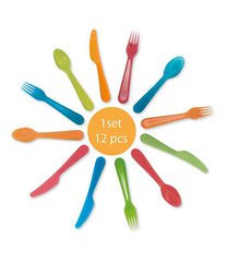 Decorata Rainbow Party - Reusable Cutlery Party Set (4 spoons-4 forks-4 knives) in 4 different colors. - 95718