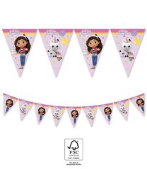 Gabby's Dollhouse - FSC Paper Triangle Flag Banner (9 flags) - 95760