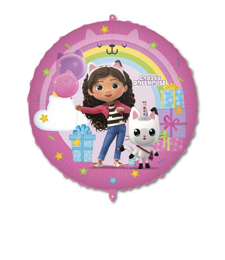 Amscan DreamWorks Gabby's Dollhouse Folienballon – Offiziell Lizenziert, 45,7 Cm, Rund, Für Helium