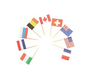 Wooden Products - Decorated Toothpicks "Country Flags" - 82536