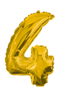 Numeral Foil Balloons - 85 cm Gold Foil Balloon No. 4 - 91188
