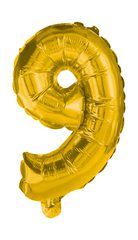 Numeral Foil Balloons - 85 cm Gold Foil Balloon No. 9 - 91193