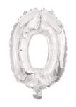 Numeral Foil Balloons - 85 cm Silver Foil Balloon No. 0 - 91194
