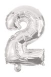 Numeral Foil Balloons - 85 cm Silver Foil Balloon No. 2 - 91196