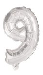 Numeral Foil Balloons - 85 cm Silver Foil Balloon No. 9 - 91203