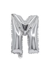 Letter Foil Balloons - Silver Foil Balloon Letter M - 91262