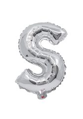 Letter Foil Balloons - Silver Foil Balloon Letter S - 91268