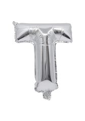 Letter Foil Balloons - Silver Foil Balloon Letter T - 91269