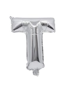 Letter Foil Balloons - Silver Foil Balloon Letter T - 91269