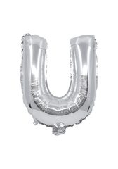 Letter Foil Balloons - Silver Foil Balloon Letter U - 91270